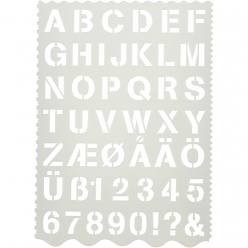 pochoir alphabet et chiffres 26 cm