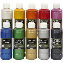 peinture textile color pearl assortiment 10x250ml