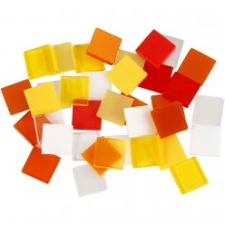 mini mosaique 10x10 mm mix jaune orange 25 gr