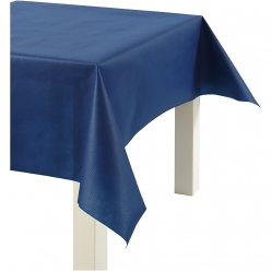 nappe papier imitation tissu bleu fonce 125 cm 10 m
