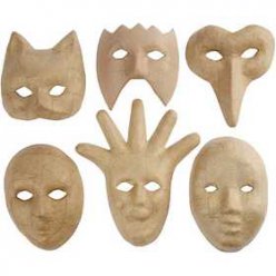 masques h 12  21 cm lot de 6 pieces