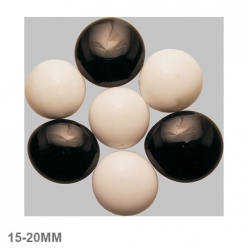 nuggets en verre 15  20mm melange noir et blanc opaque