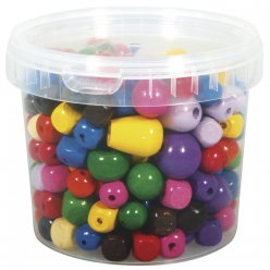 perles en bois multicolores 16  25 mm o 350 gr