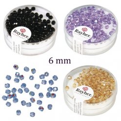 perles ronde facettee en verre 6 mm o 50 pieces