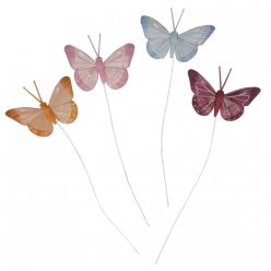 papillons de plumes 65 cm 4 pieces