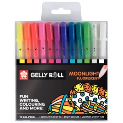 sakura stylo roller encre gel gelly roll moonlight etui de12