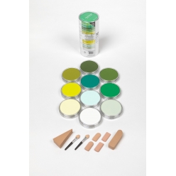 panpastel set de 10 couleurs outils  verts