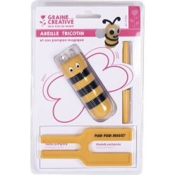abeille tricotin avec pompon magique
