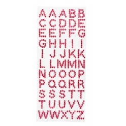 stickers strass alphabet rose x 55 pieces