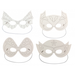 masques super hero carton blanc 15 a 22 cm x 4 pieces