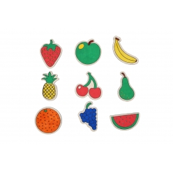 aimant pour enfant en bois a colorier fruits 9 pieces