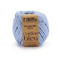 fil de coton cable bleu ciel ideal pour macrame frange et knot