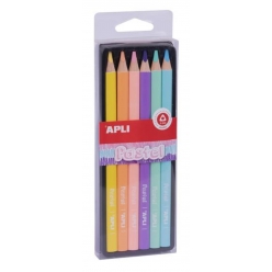 set de crayons couleurs assorties pastel 6 pieces