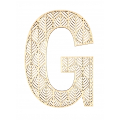lettre g en bois alphabet geant ajoure 24 cm
