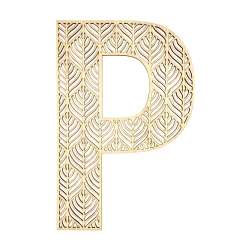 lettre p en bois alphabet geant ajoure 24 cm