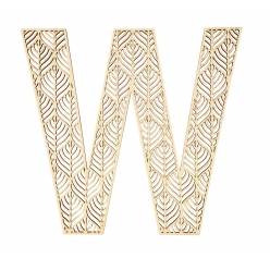 lettre w en bois alphabet geant ajoure 24 cm