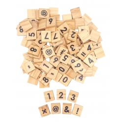 chiffres et symboles carre en bois 116 pieces