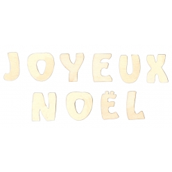 lettres joyeux noel en bois 3 x 42 cm 10 pieces