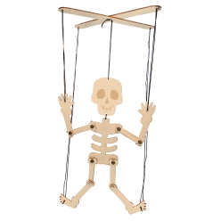 marionnette squelette en bois a assembler deco d halloween 19 x 28 cm
