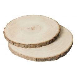 tranches de en bois naturel 18 et 21 cm 2 pieces