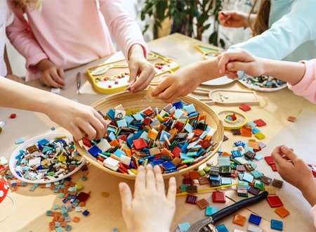 Comment faire avec de la mosaïque enfant - Blog Malinelle