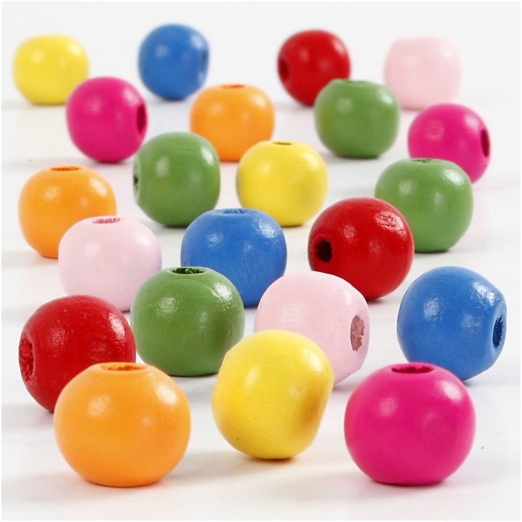 Lot de perles en bois