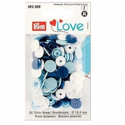 assortiment de 3 coloris de boutons de pression ronds love 124 mm
