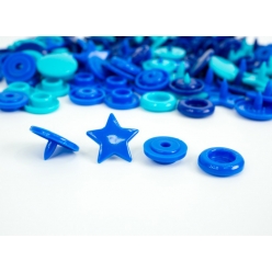 assortiment de 3 coloris de boutons de pression forme etoile love 124 mm