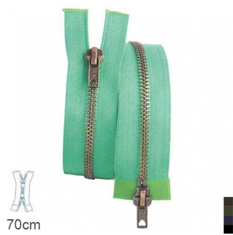 fermeture eclair z18 double curseur separable 6mm 70 cm