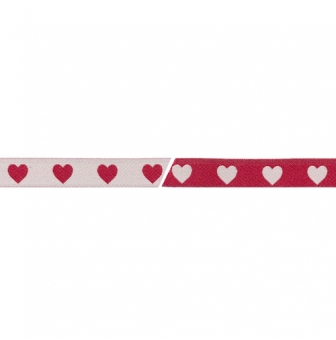 15 m de ruban fantaisie frise de coeur