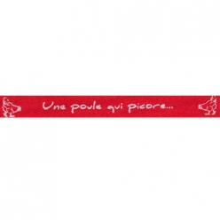 ruban coton 15mm une poule qui picore