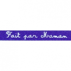 ruban satin 8mm texte fait par maman