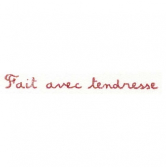 ruban satin 8mm texte fait avec tendresse