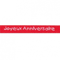 ruban satin 8mm texte joyeux anniversaire