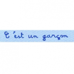ruban satin 8mm texte c est un garcon