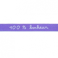 ruban satin 8mm texte 100 bonheur