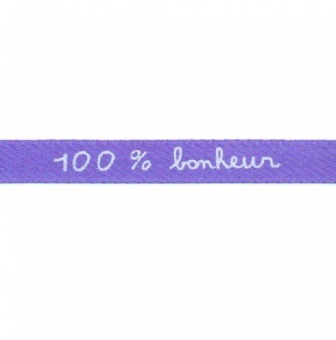ruban satin 8mm texte 100 bonheur