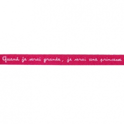 ruban satin 8mm texte quand je serais grande je serais une princesse