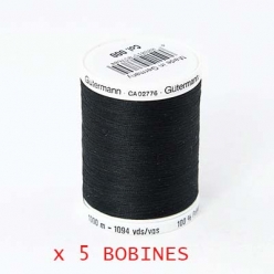 lot de 5 bobines fil polyester 1000m gutermann ref 701939