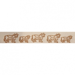ruban coton 15mm vaches