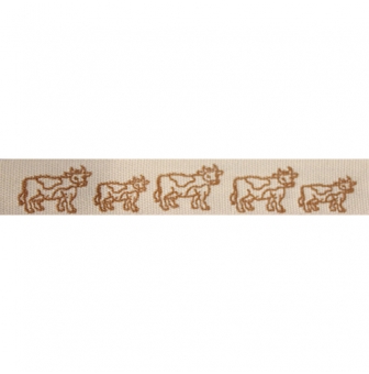 ruban coton 15mm vaches
