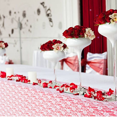 Table nuance rouge-rose