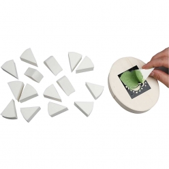 eponges blanches triangulaires 32 pieces