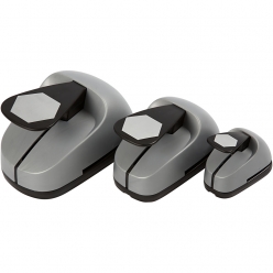 set de 3 perforatrices fantaisie hexagone