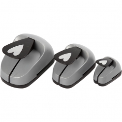 set de 3 perforatrices fantaisie coeur allonge