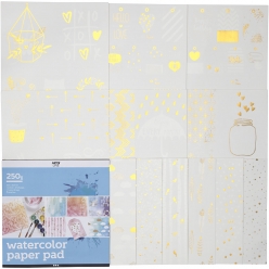 bloc de papier aquarelle avec dessins imprimes