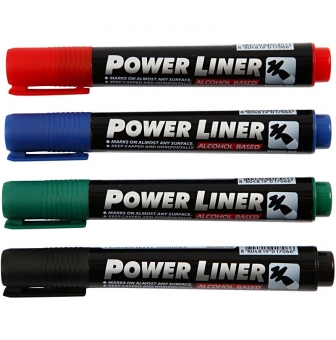 marqueurs power liner permanent 4 pieces