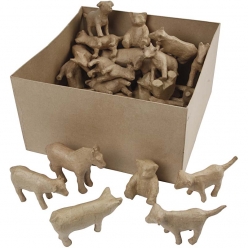 animaux en papier mache lot de 60 pieces