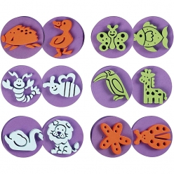 tampons en mousse zoo 12 motifs
