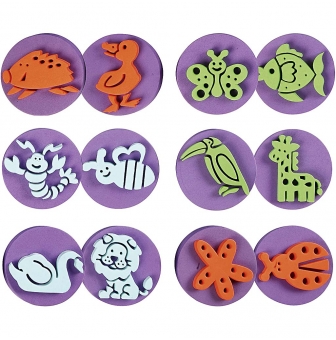 tampons en mousse zoo 12 motifs